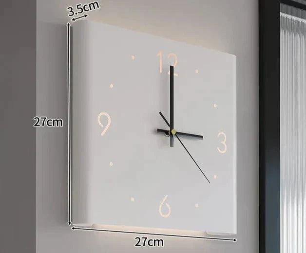 Dubbelzijdige Vierkante Wandklok – Moderne Wandklok met Stil Uurwerk en Verlichting
