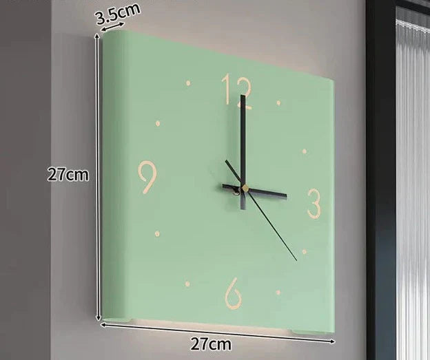 Dubbelzijdige Vierkante Wandklok – Moderne Wandklok met Stil Uurwerk en Verlichting