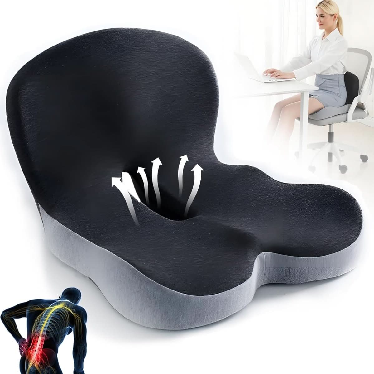 Ergonomisch Zitkussen Met Lendensteun | Comfortabel & Ondersteunend