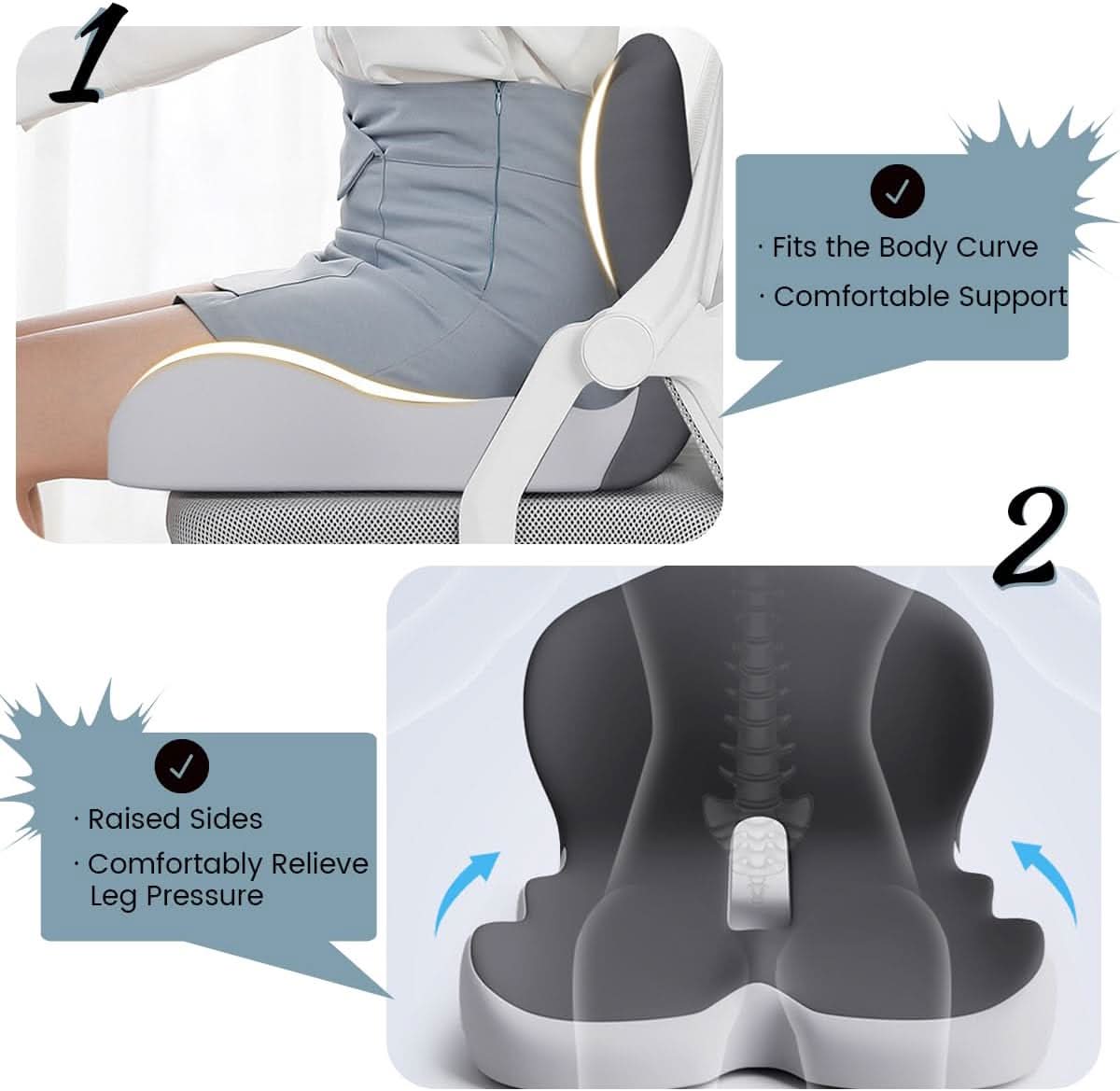 Ergonomisch Zitkussen Met Lendensteun | Comfortabel & Ondersteunend