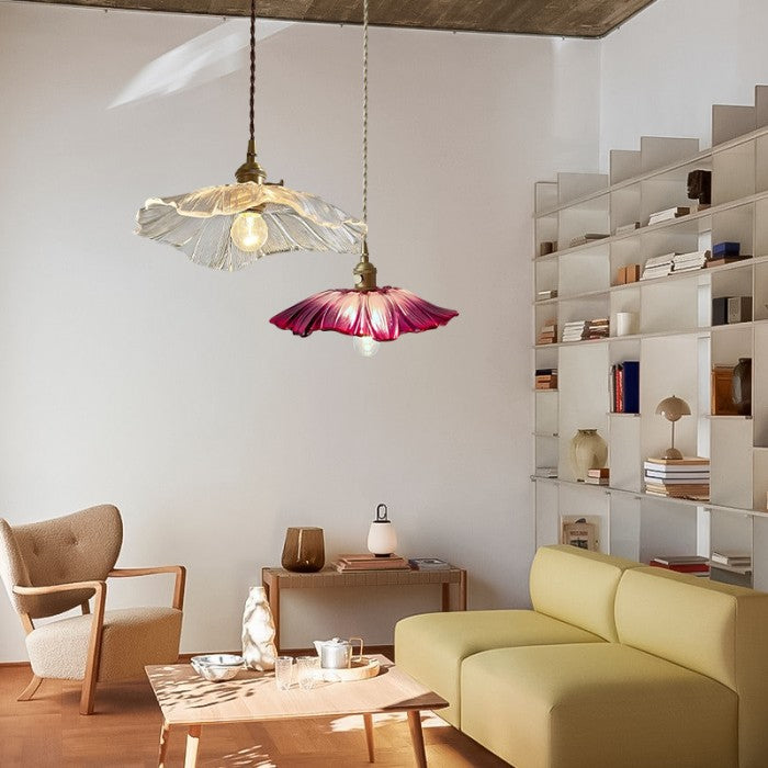 Creatieve Glazen Bloem Hanglamp – Vintage Design voor Slaapkamer & Woonkamer
