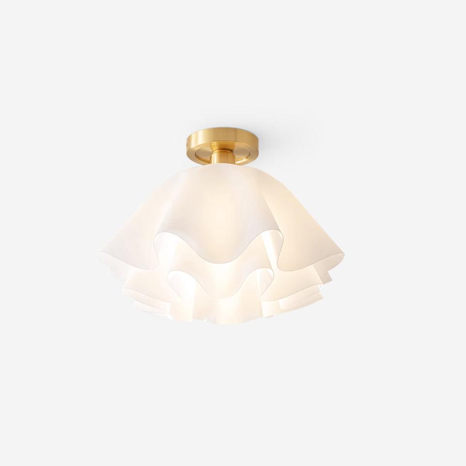 Moderne Plafondlamp van Koper met Gevouwen Design en LED Verlichting