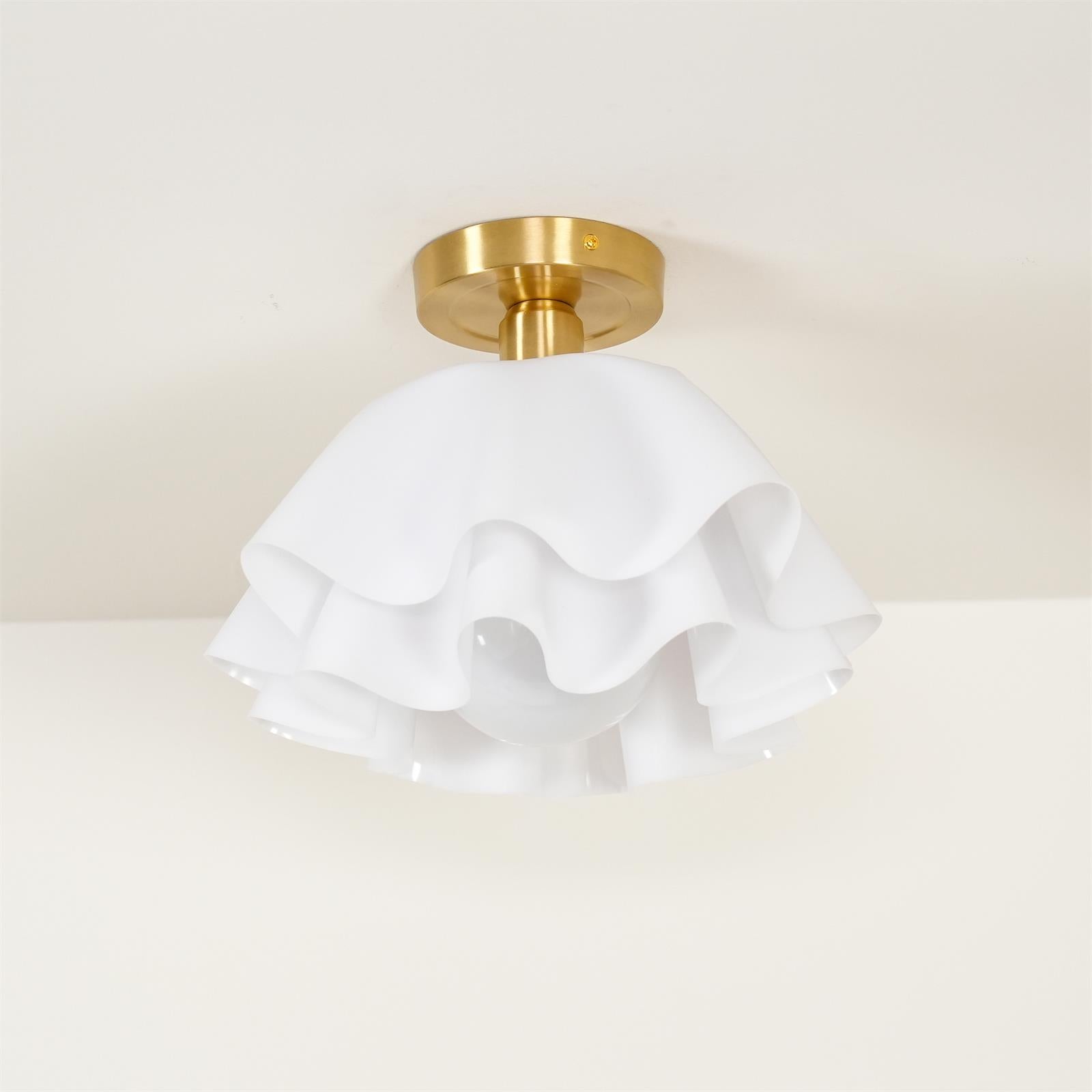 Moderne Plafondlamp van Koper met Gevouwen Design en LED Verlichting