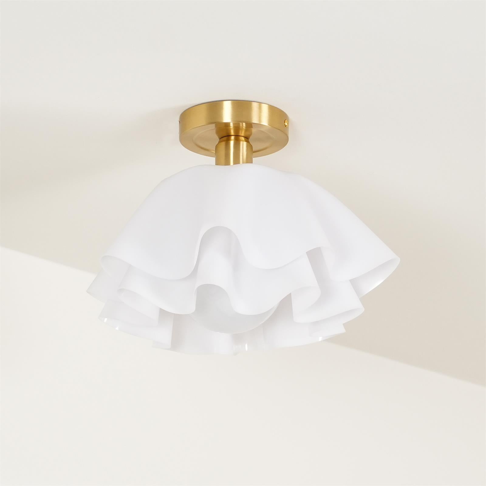 Moderne Plafondlamp van Koper met Gevouwen Design en LED Verlichting