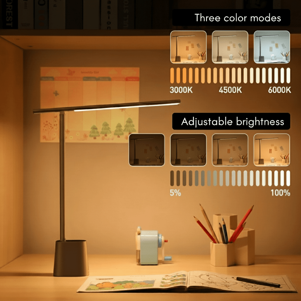 FOLDLITE – Opvouwbare LED Bureaulamp Met Batterij & Dimbare Verlichting Voor Slim Werken