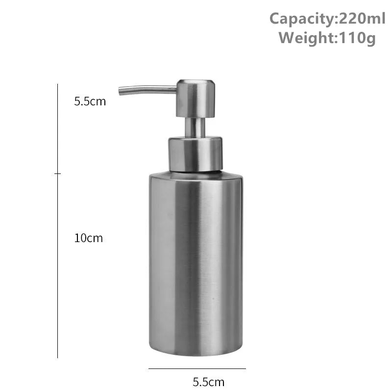 RVS Zeepdispenser Voor Keuken & Badkamer (250ml/350ml/550ml) Met Strak Design