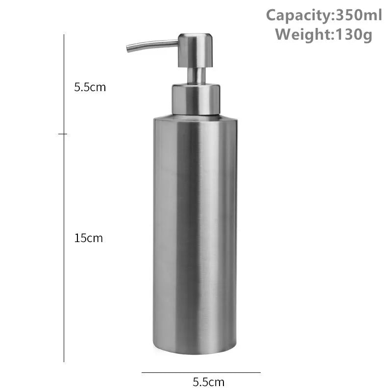 RVS Zeepdispenser Voor Keuken & Badkamer (250ml/350ml/550ml) Met Strak Design