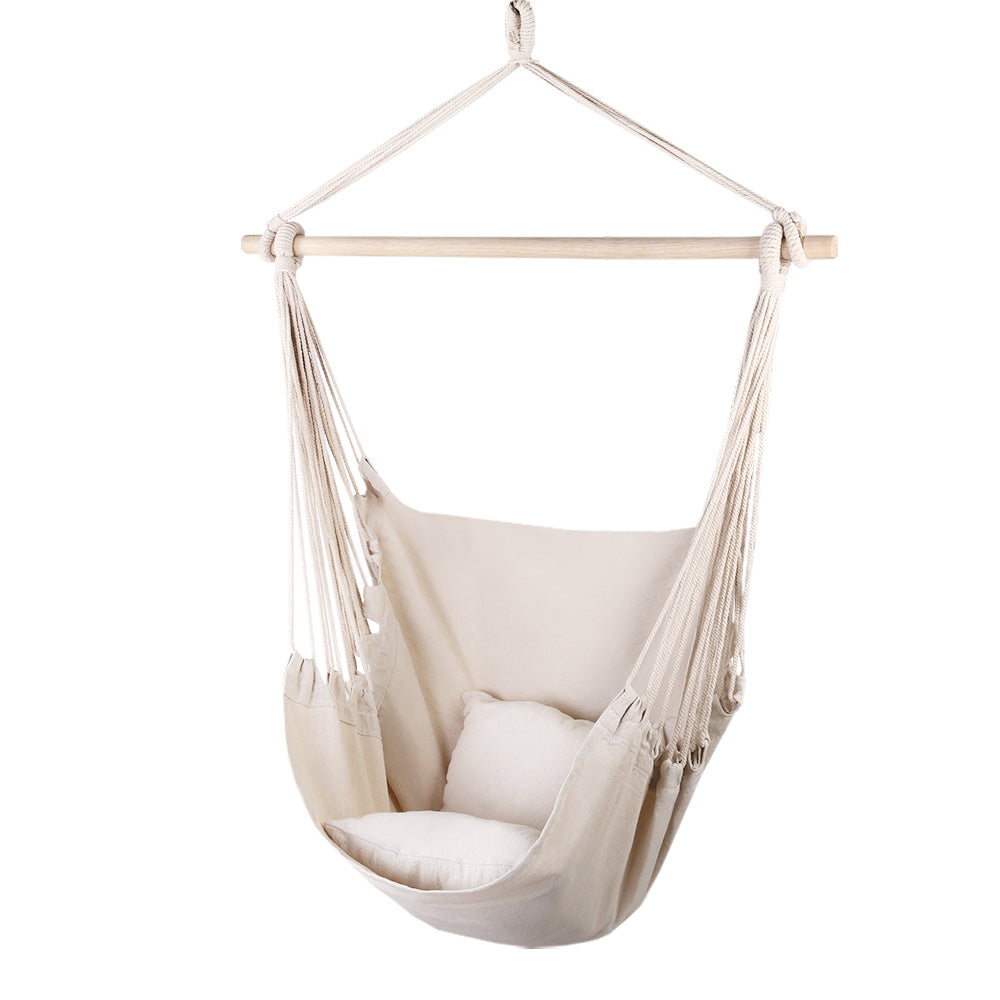 Hangstoel Boho – Sfeervolle Schommelstoel Voor Binnen & Buiten | Crème