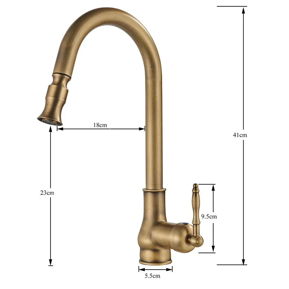 Antieke Messing Keukenkraan Met Klassiek Design Voor Een Tijdloze Keuken