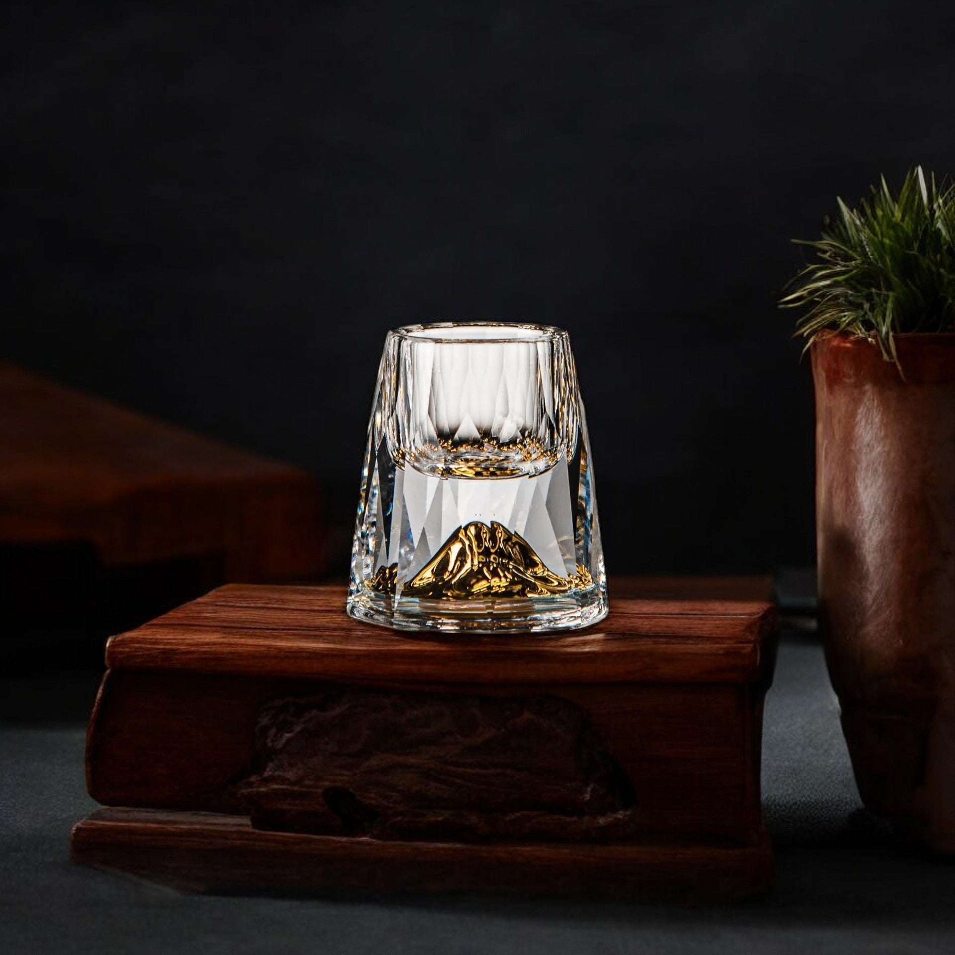Luxe Kristallen Glazen Met Goudvlokken | Handgemaakt – Set Van 2 Voor Whisky & Premium Dranken