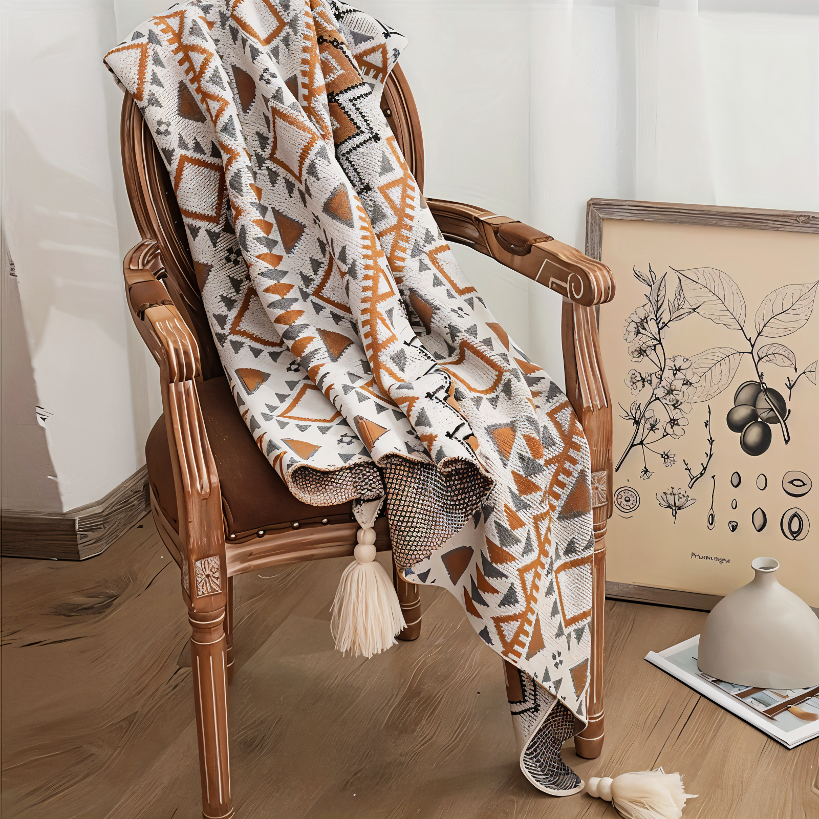 Boho Geometrische Fleece Deken – Stijlvol & Knus Voor Thuis