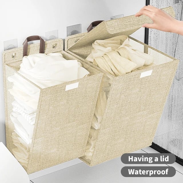 Wandgemonteerde Opvouwbare Wasmand Voor Slim Ruimtegebruik