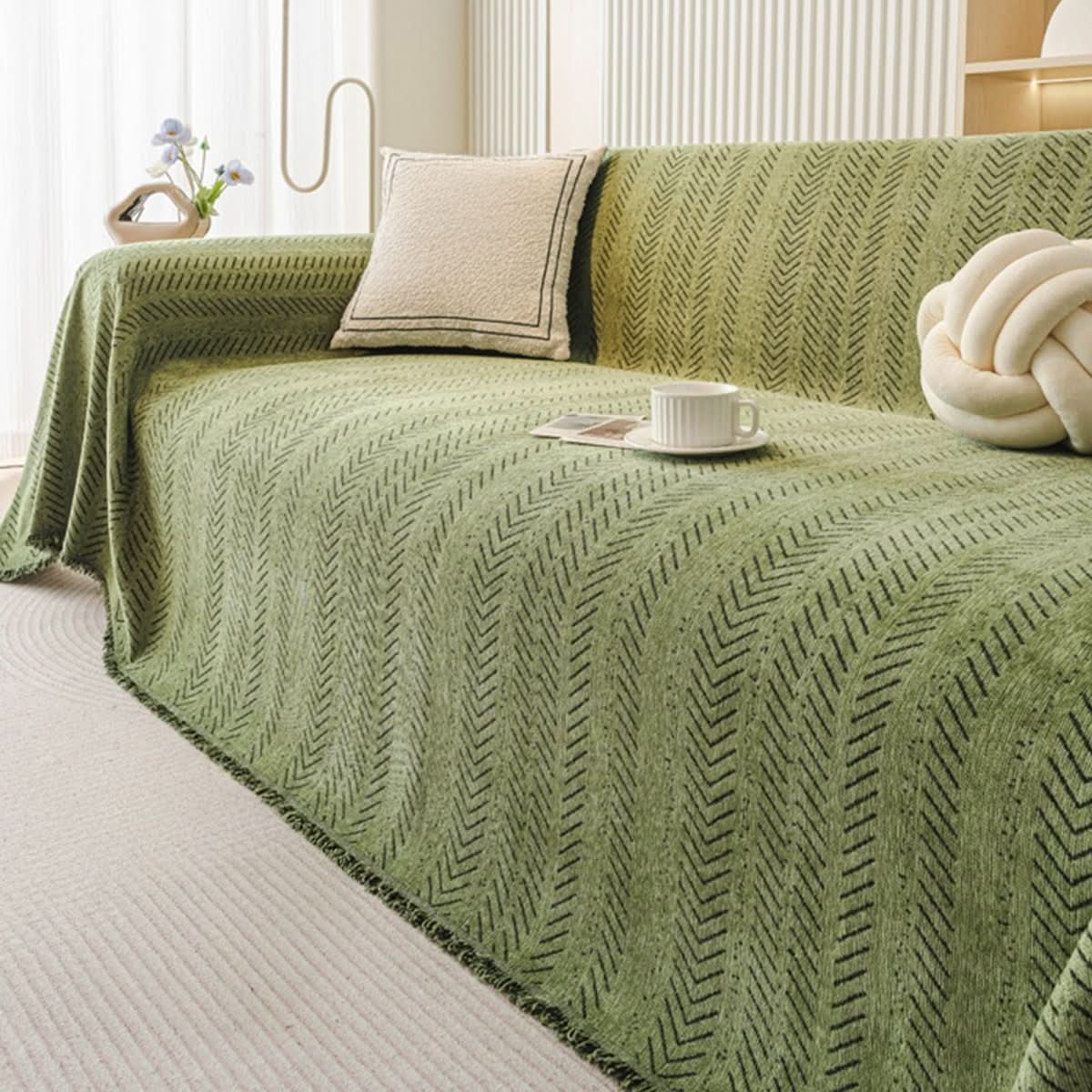 SnuggleTextile Sofa Cover – Krasbestendige Chenille Bankhoes Met Wasbare Luxe Afwerking