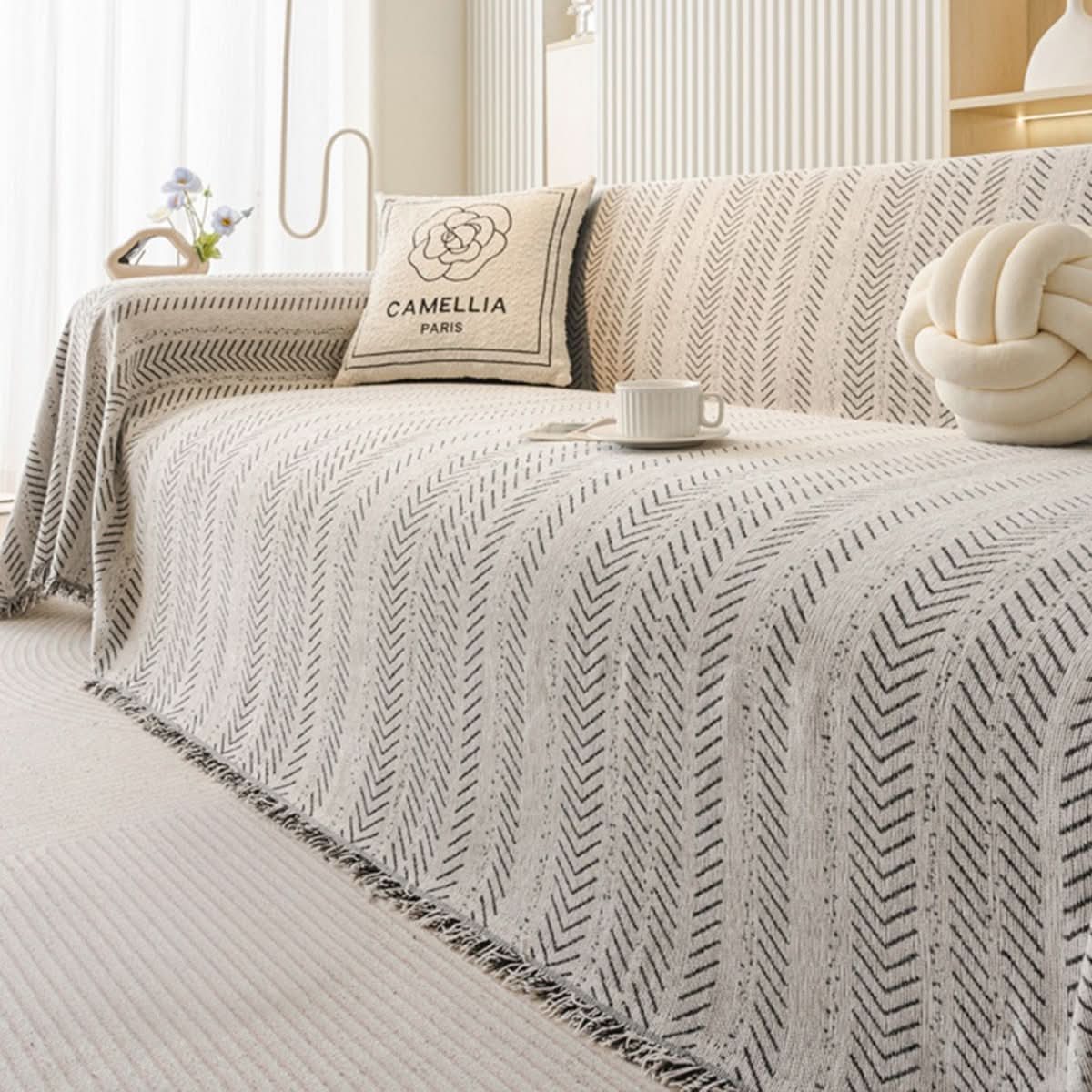 SnuggleTextile Sofa Cover – Krasbestendige Chenille Bankhoes Met Wasbare Luxe Afwerking