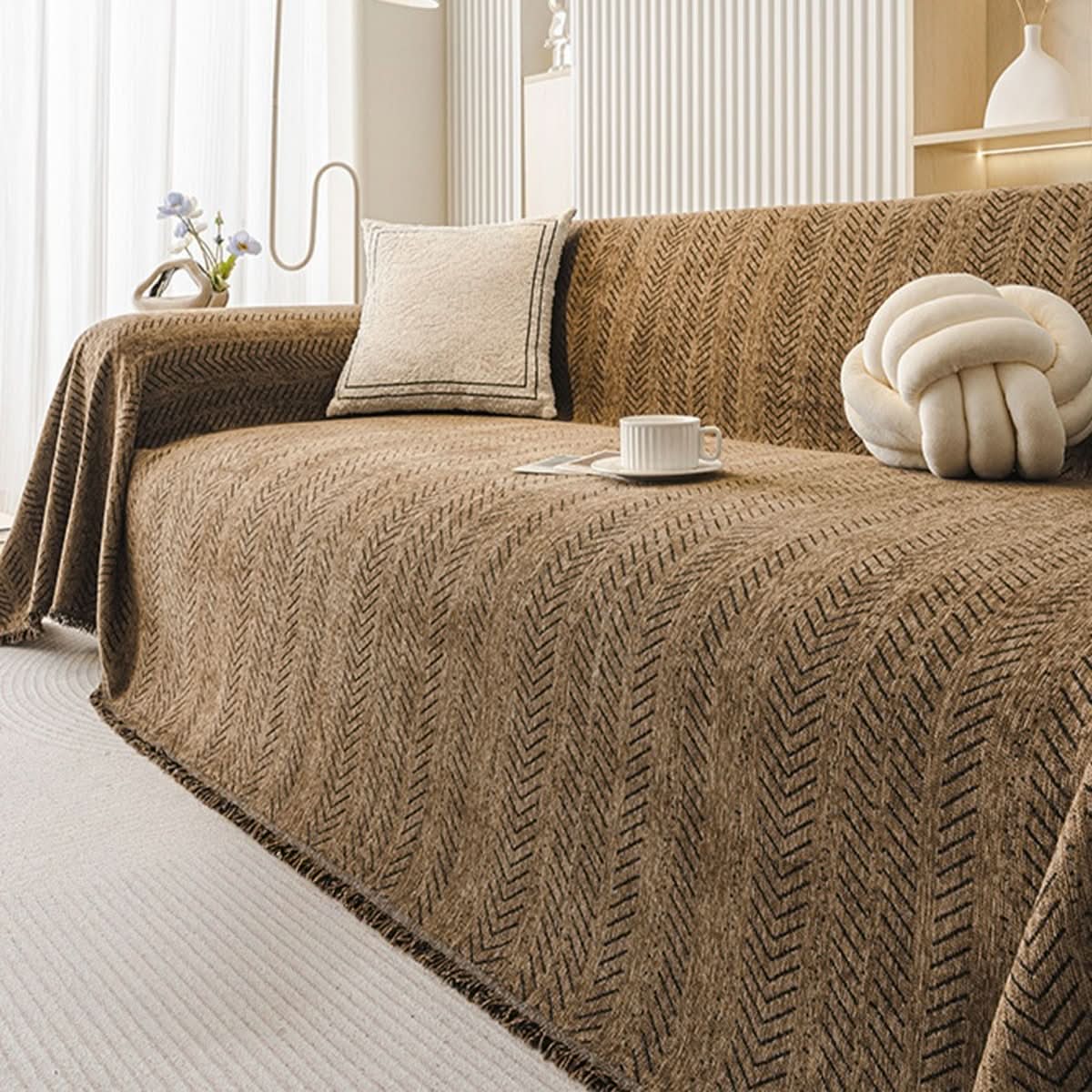 SnuggleTextile Sofa Cover – Krasbestendige Chenille Bankhoes Met Wasbare Luxe Afwerking