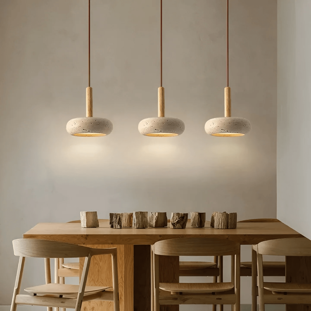 LED Plafondlamp – Houten & Stenen Design Voor Rustgevende Sfeerverlichting