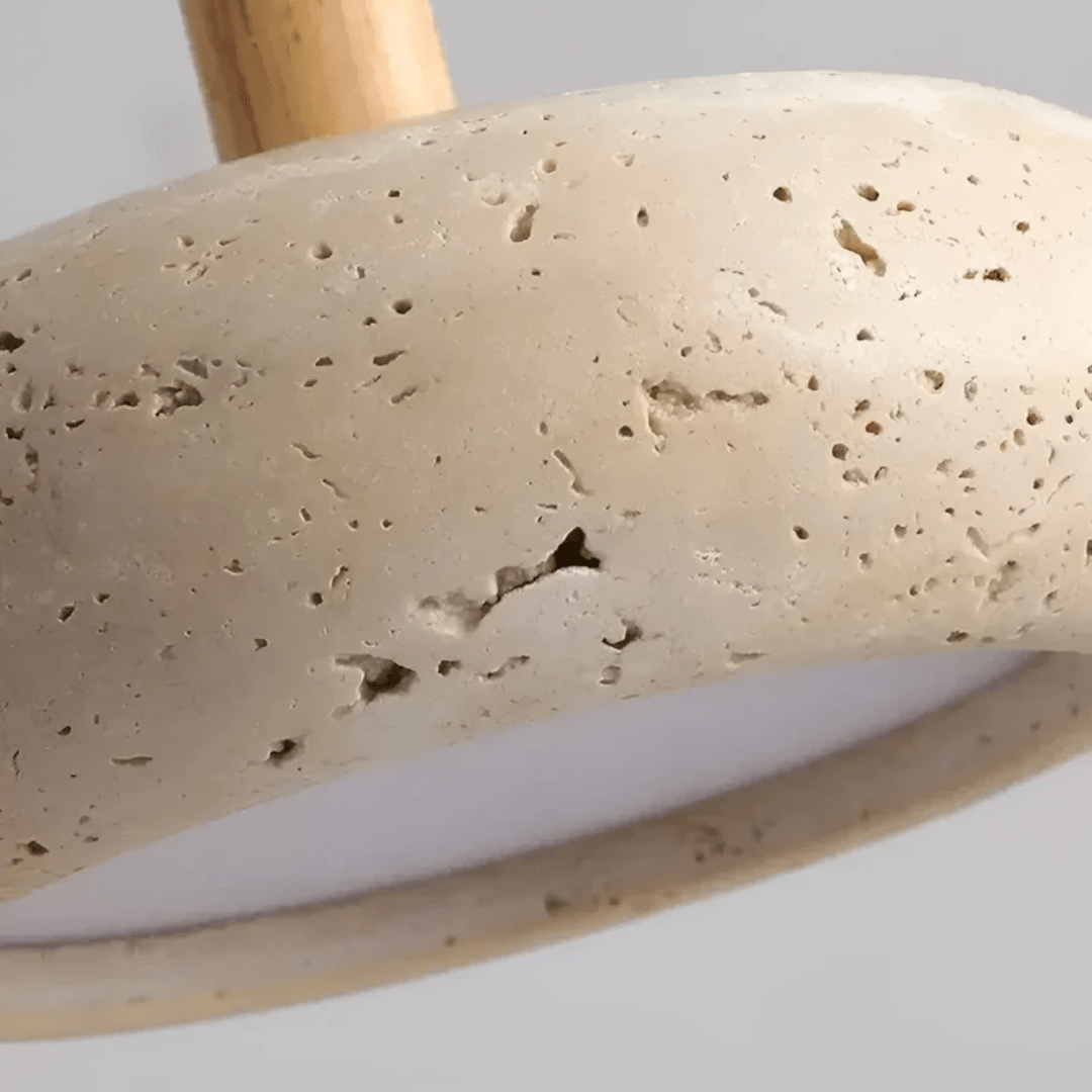 LED Plafondlamp – Houten & Stenen Design Voor Rustgevende Sfeerverlichting