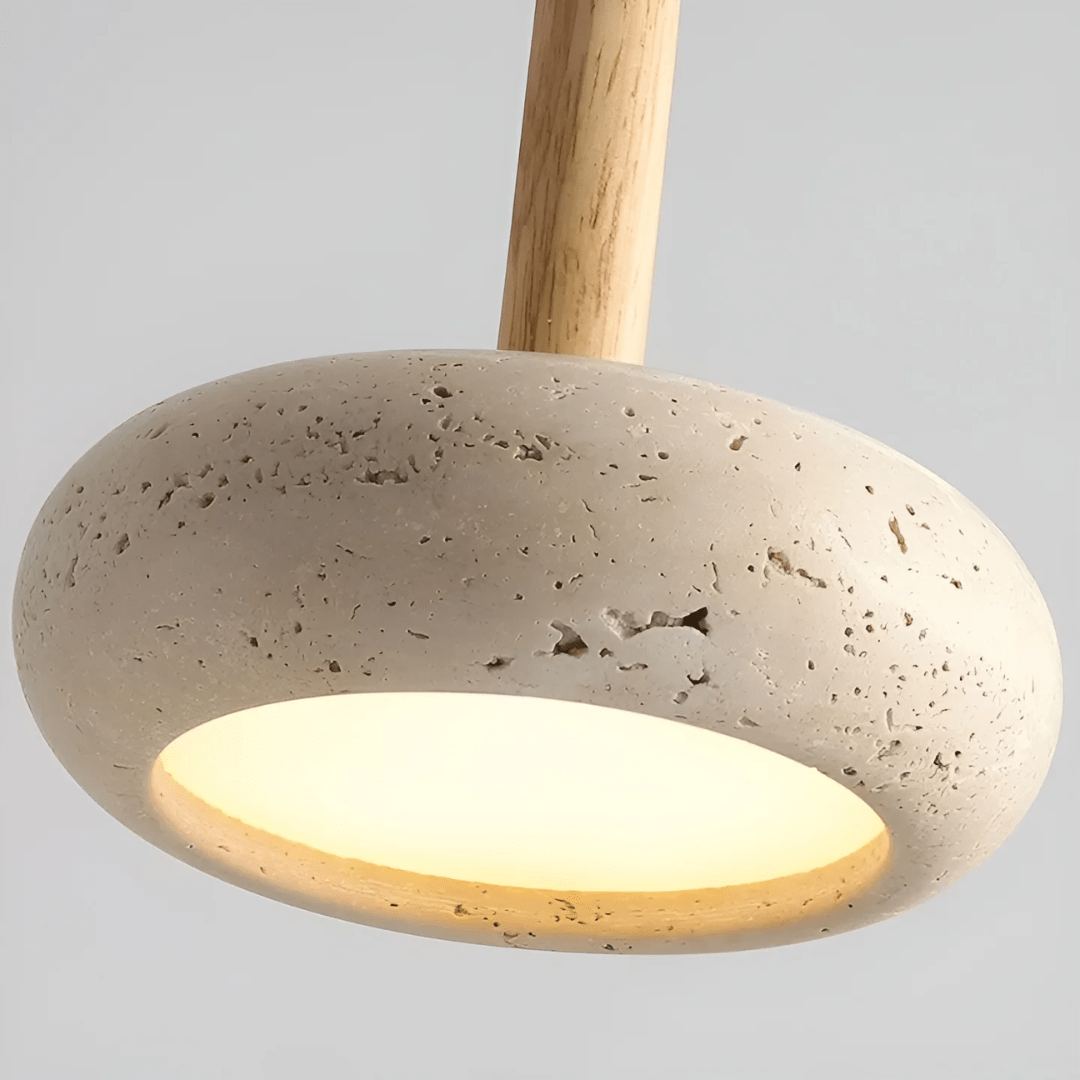 LED Plafondlamp – Houten & Stenen Design Voor Rustgevende Sfeerverlichting