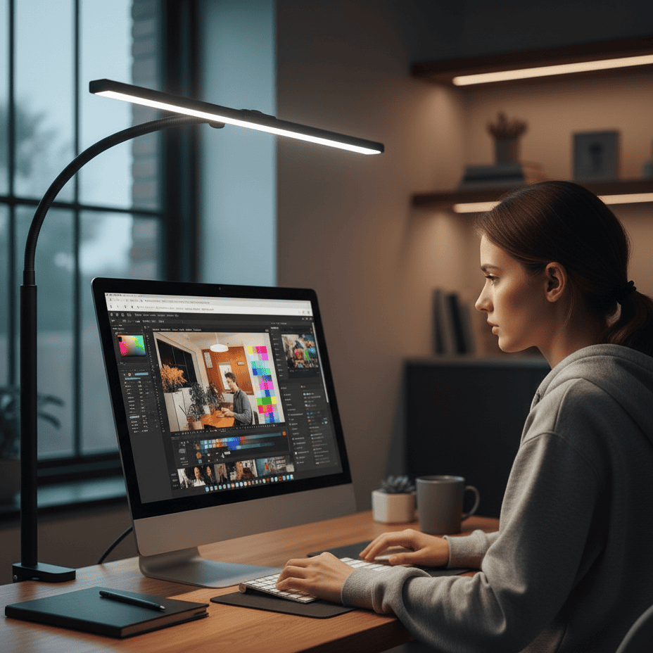 TASKBRIGHT LED Desk Lamp – Flexibele Zwanenhals Bureaulamp Voor Werk, Studie & Thuisgebruik
