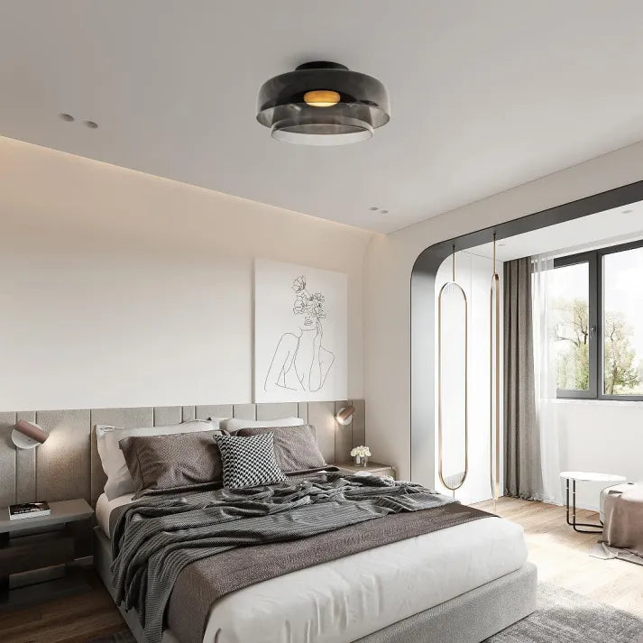 Plafondlamp met Glas in Middeleeuws Scandinavisch Design – LED Verlichting