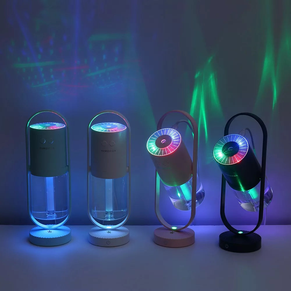 Cool Mist LED Humidifier – Ultrasone Luchtbevochtiger en Ionische Luchtzuiveraar met Nachtlampje