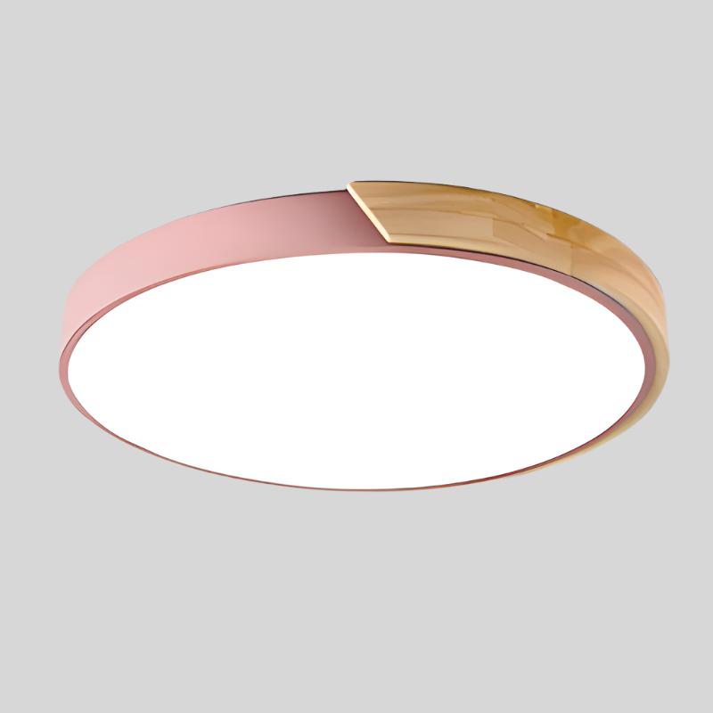 Scandinavische Ronde Plafondlamp van Hout - LED Plafondverlichting voor Slaapkamer, Balkon & Werkkamer