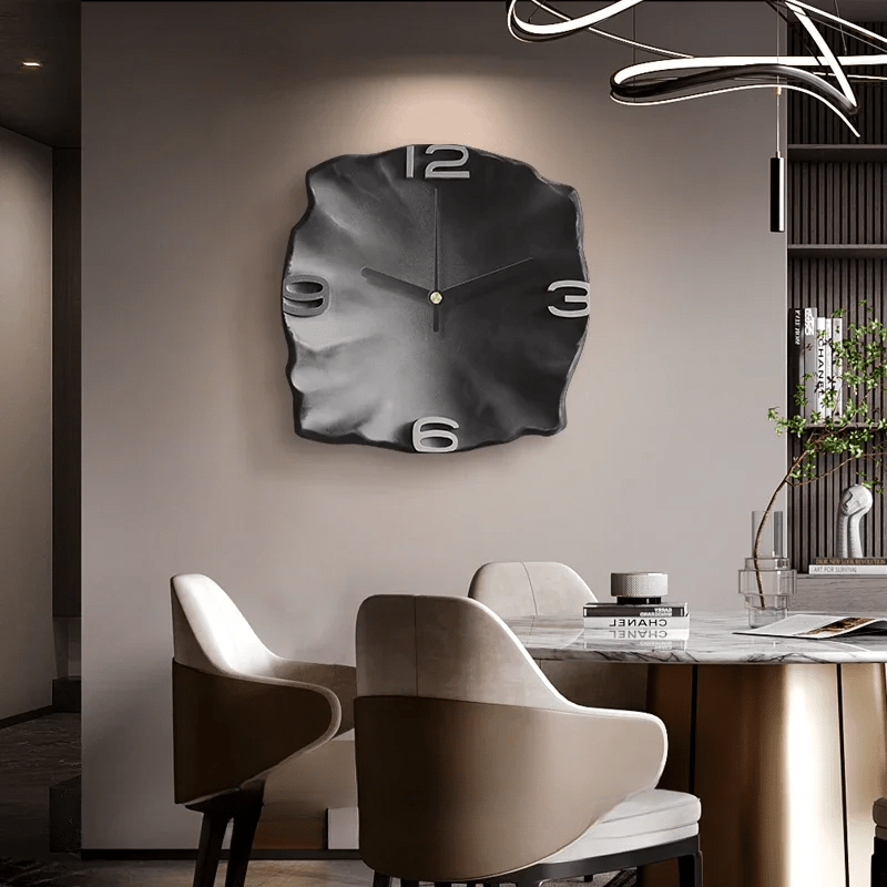 StoneAura Wall Clock – Moderne Zandsteen Wandklok Met 3D Reliëf & Stil Quartz Mechanisme