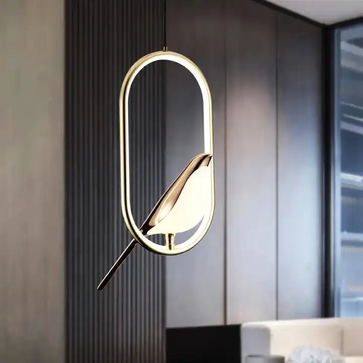 Nuvora - Stijlvolle Sfeerlamp Met Gouden Vogel Voor Ontspanning, Warm Licht & Modern Design