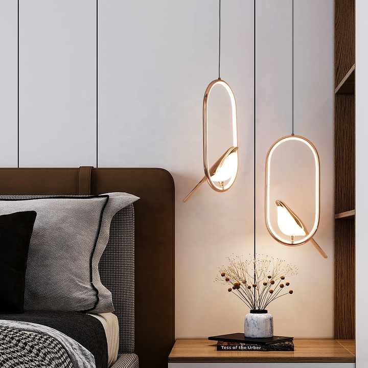 Nuvora - Stijlvolle Sfeerlamp Met Gouden Vogel Voor Ontspanning, Warm Licht & Modern Design