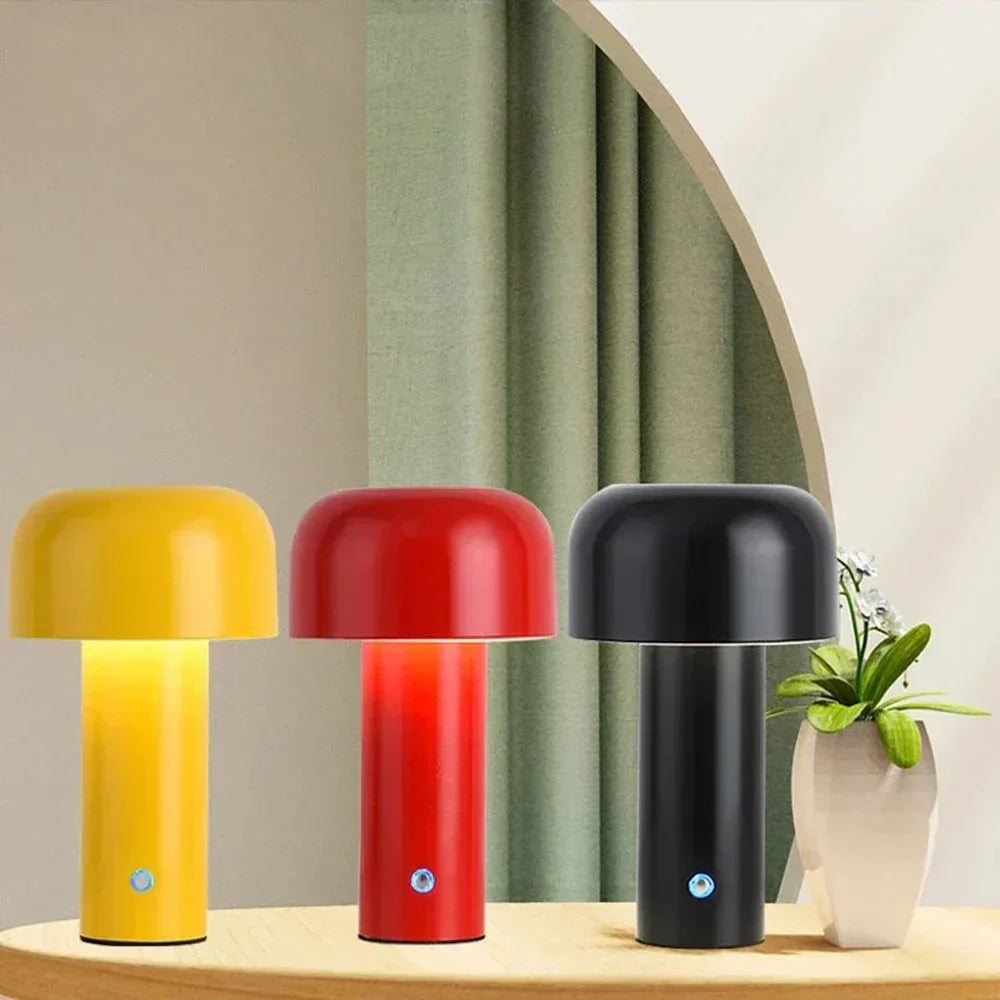 GlowCap - Oplaadbare LED Tafellamp – Stijlvolle Draagbare Paddenstoel Lamp in Bauhaus Stijl