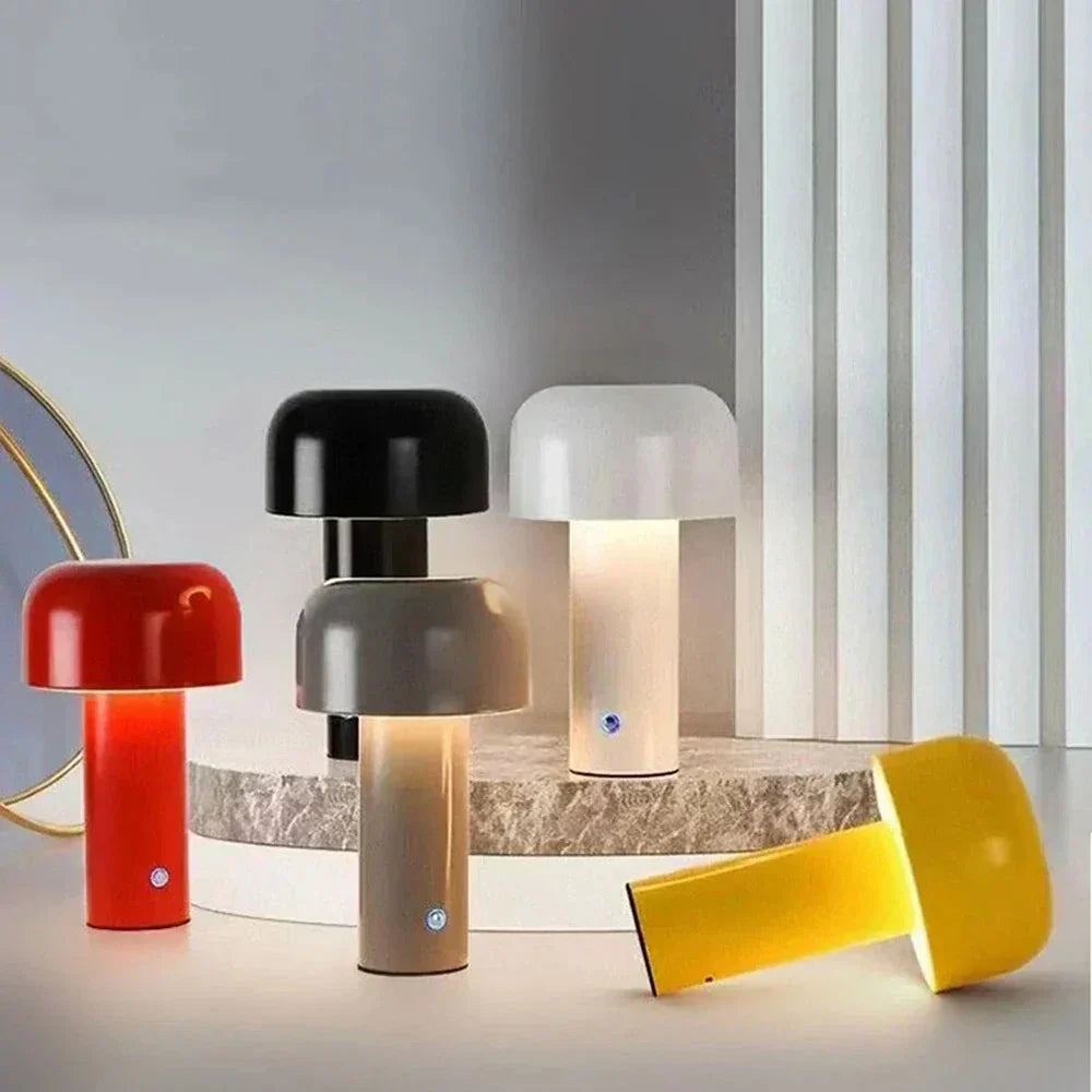 GlowCap - Oplaadbare LED Tafellamp – Stijlvolle Draagbare Paddenstoel Lamp in Bauhaus Stijl