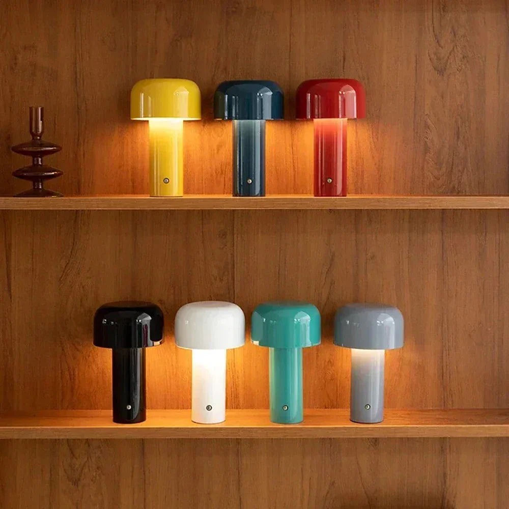 GlowCap - Oplaadbare LED Tafellamp – Stijlvolle Draagbare Paddenstoel Lamp in Bauhaus Stijl