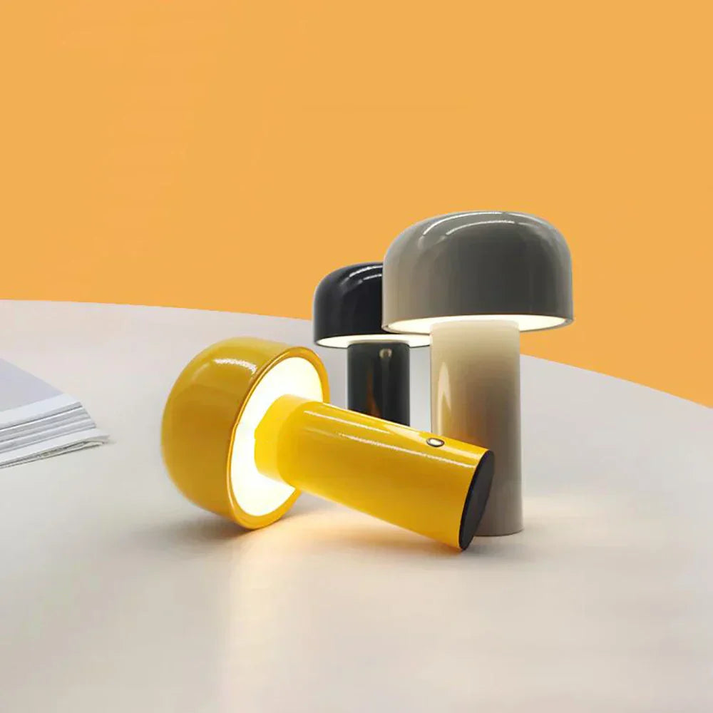 GlowCap - Oplaadbare LED Tafellamp – Stijlvolle Draagbare Paddenstoel Lamp in Bauhaus Stijl