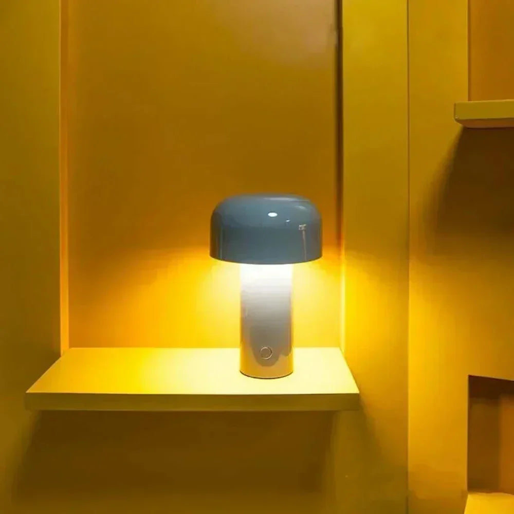 GlowCap - Oplaadbare LED Tafellamp – Stijlvolle Draagbare Paddenstoel Lamp in Bauhaus Stijl