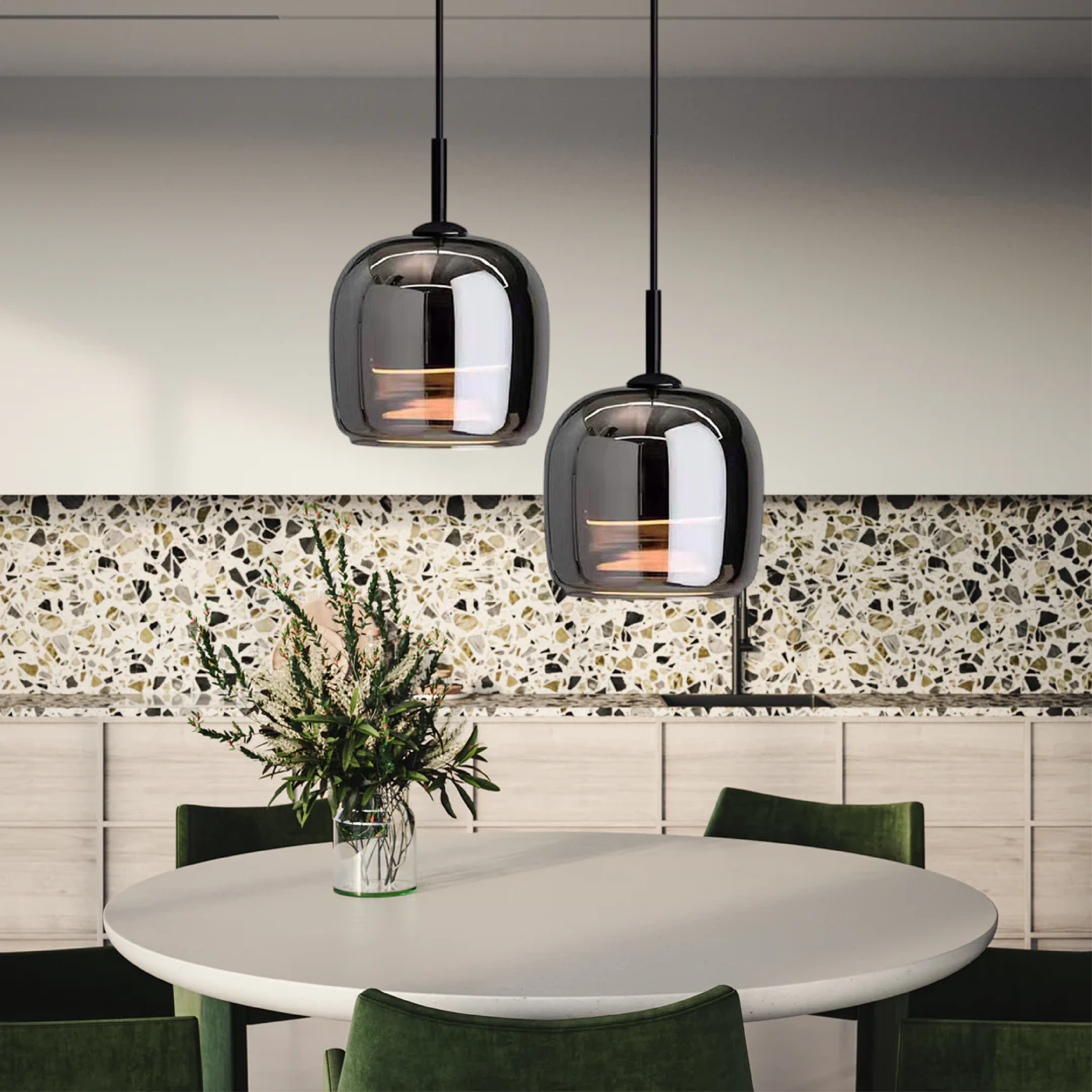 NordicGlass – Hanglamp Van Zwart Glas, Scandinavisch Design Met Luxe Uitstraling