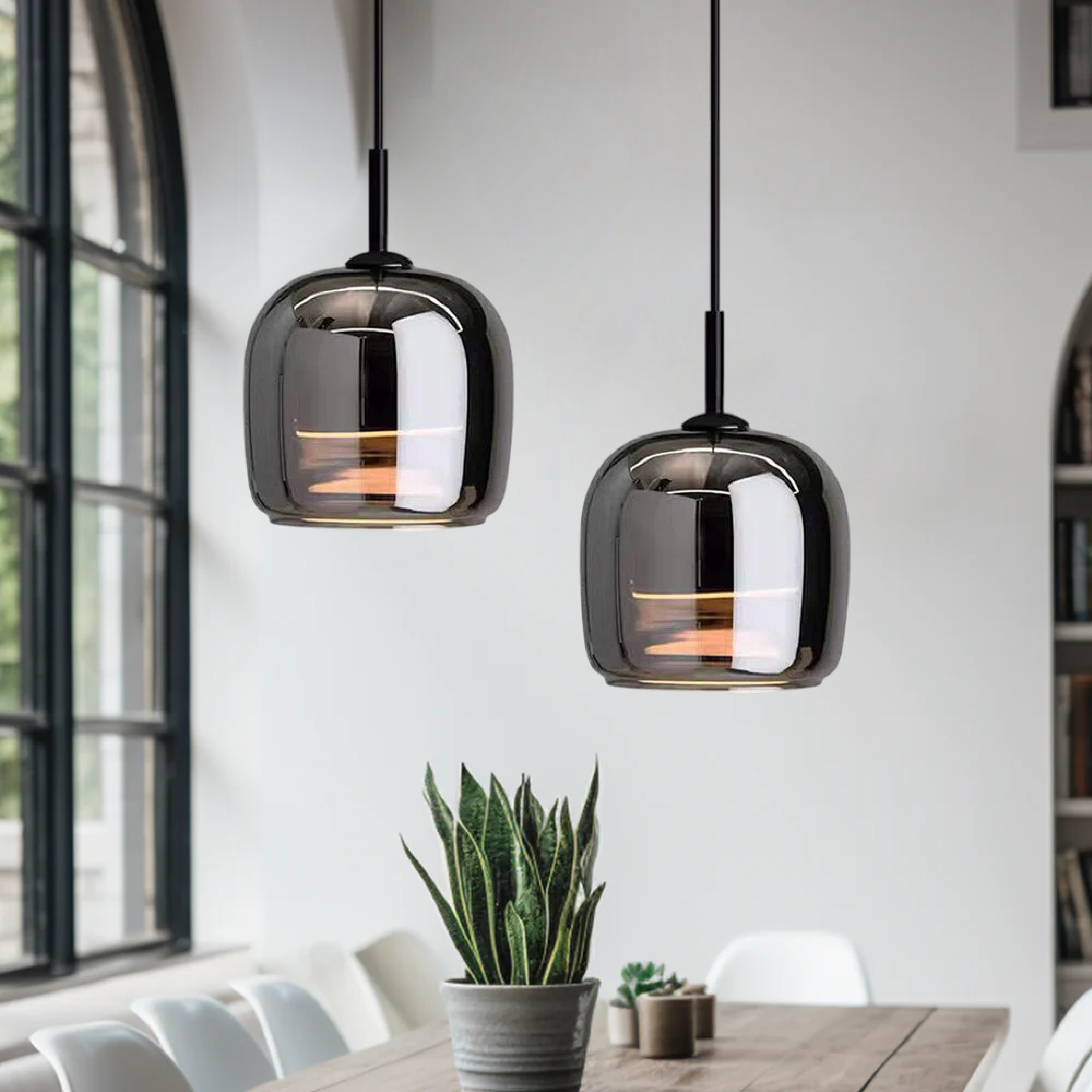 NordicGlass – Hanglamp Van Zwart Glas, Scandinavisch Design Met Luxe Uitstraling