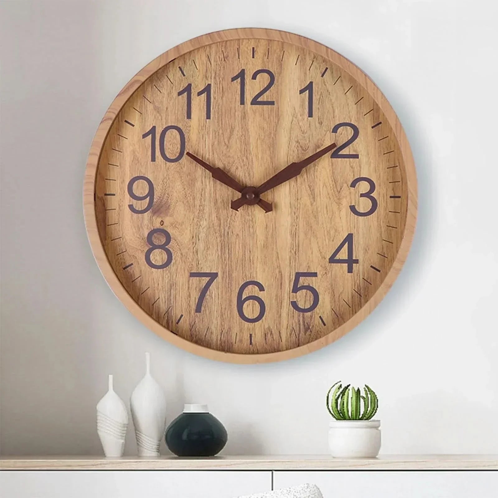 Stille Houten Wandklok Met Natuurlijke En Moderne Uitstraling