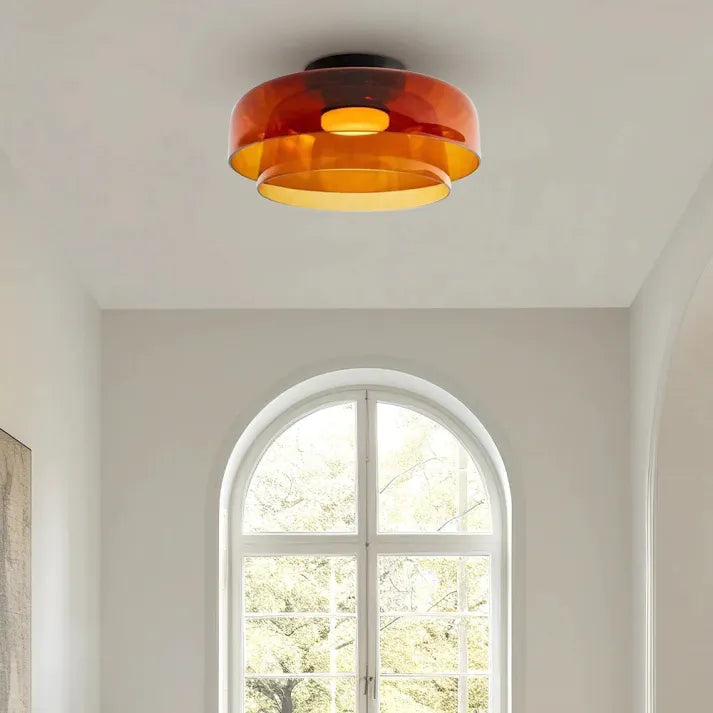 Plafondlamp met Glas in Middeleeuws Scandinavisch Design – LED Verlichting