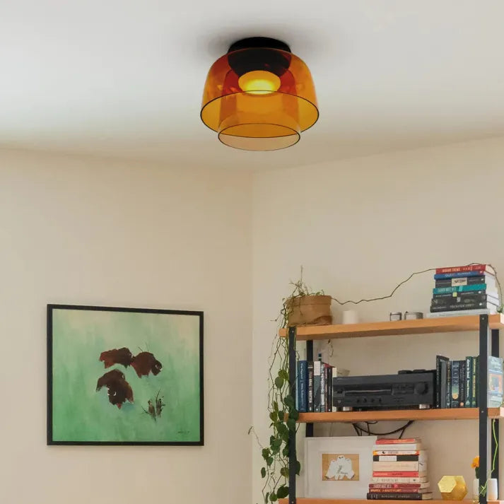 Plafondlamp met Glas in Middeleeuws Scandinavisch Design – LED Verlichting
