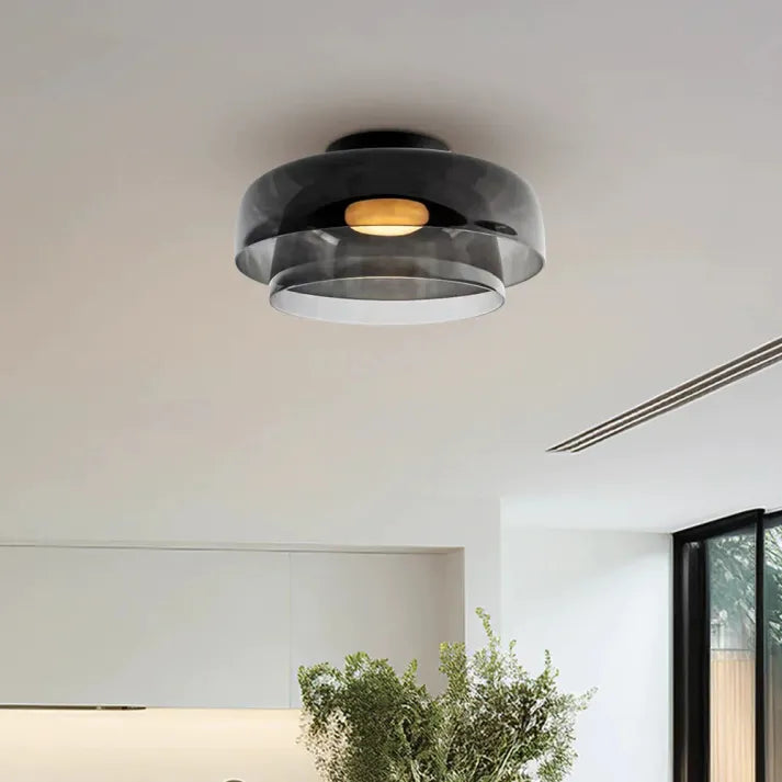Plafondlamp met Glas in Middeleeuws Scandinavisch Design – LED Verlichting