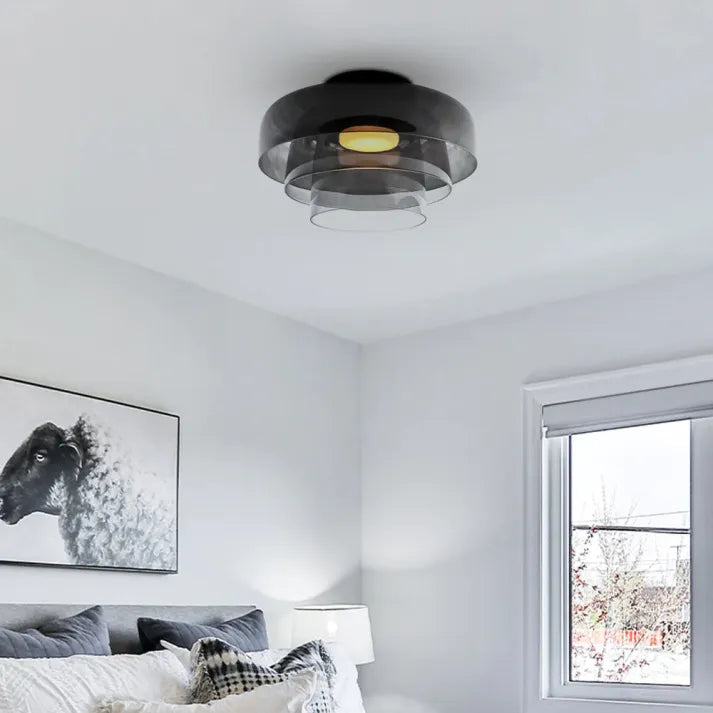 Plafondlamp met Glas in Middeleeuws Scandinavisch Design – LED Verlichting