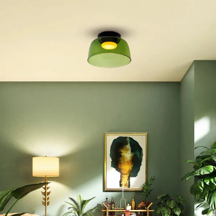 Plafondlamp met Glas in Middeleeuws Scandinavisch Design – LED Verlichting