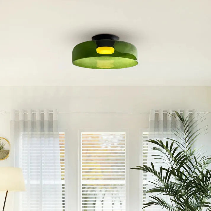 Plafondlamp met Glas in Middeleeuws Scandinavisch Design – LED Verlichting