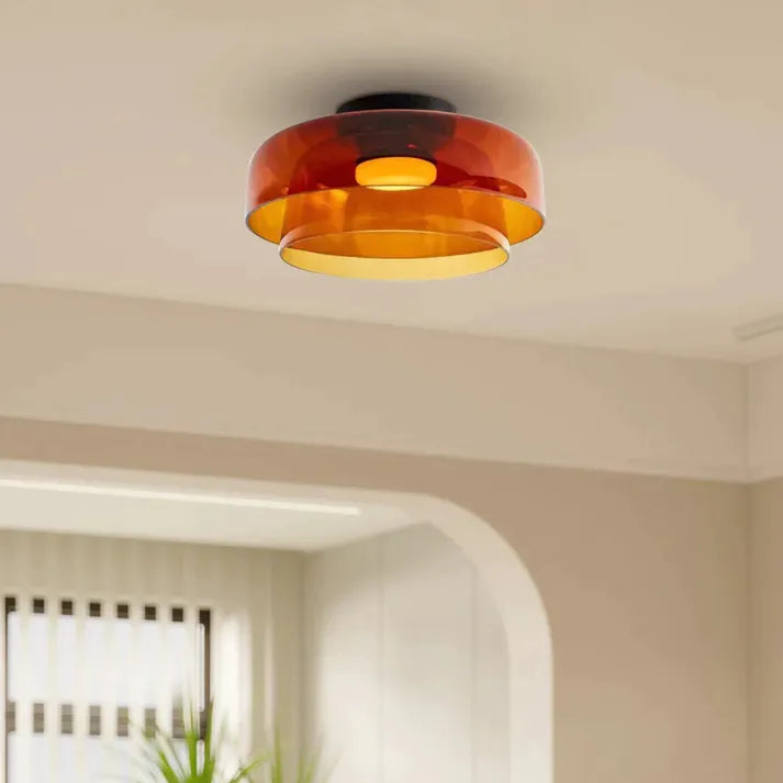 Plafondlamp met Glas in Middeleeuws Scandinavisch Design – LED Verlichting