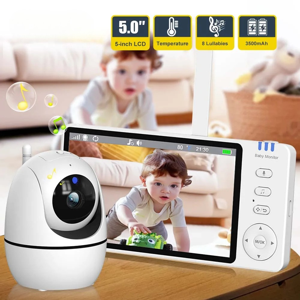 SnugSight 5 - Video Babyfoon 5-inch HD – Nachtzicht, Zoomfunctie en Temperatuurmonitor