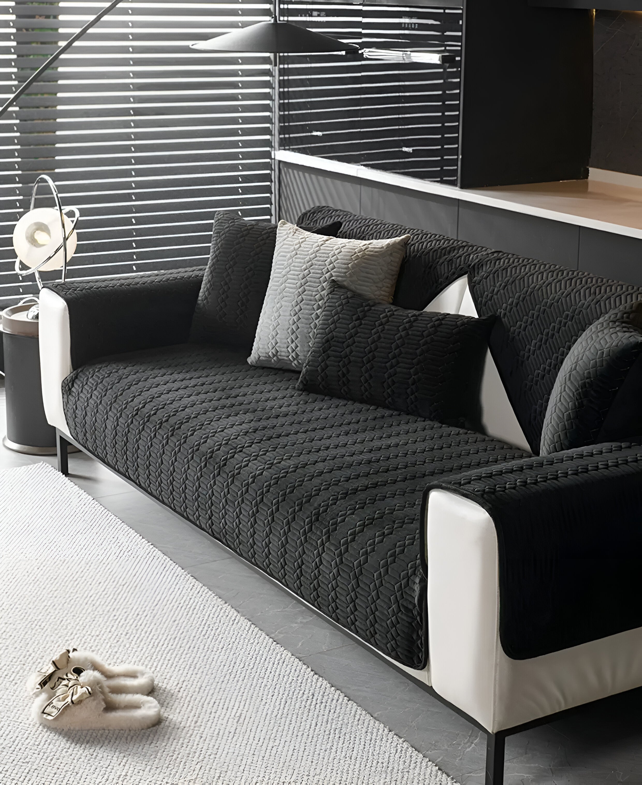 Luxe Anti-Slip Velvet Bankhoes Met Geometrisch Design Voor Een Warme & Stijlvolle Woonkamer