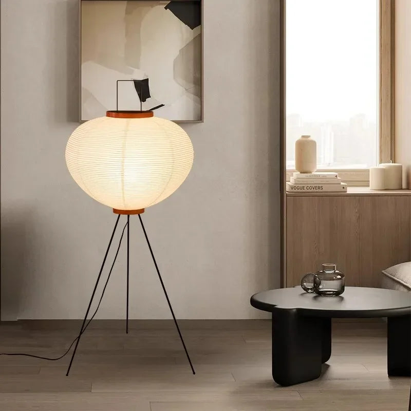 Akari - Japanse Wabi‑Sabi Vloerlamp van Rijstpapier voor Woonkamer en Slaapkamer