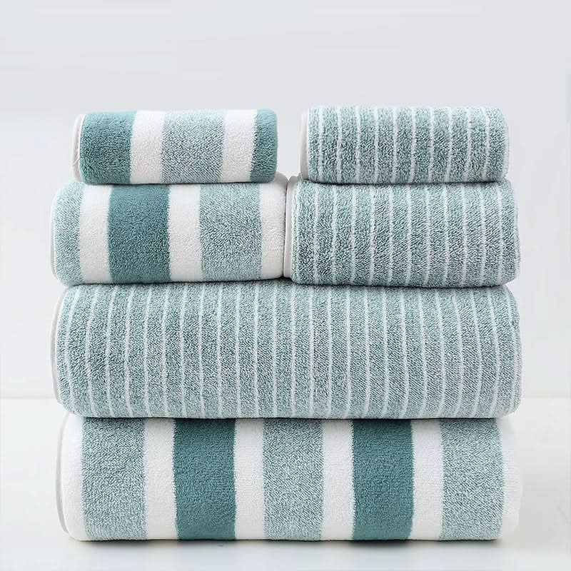 Luxe Gestreepte Handdoekenset – Ultra Zachte & Sterk Absorberende Handdoekenset Voor Ultiem Comfort