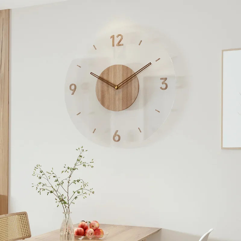 Minimalistische Houten Wandklok Voor Een Rustige En Stijlvolle Woonkamer