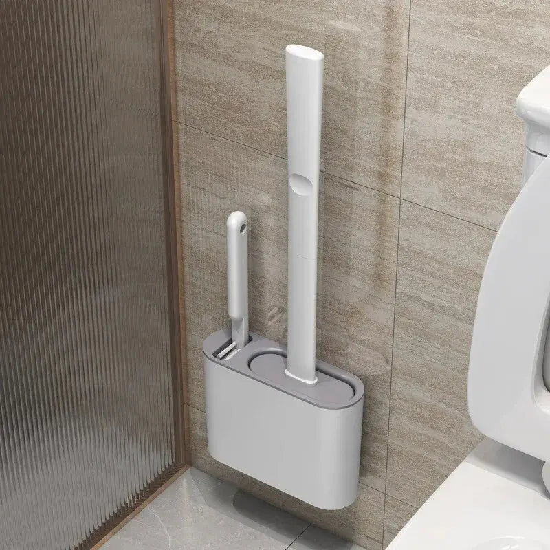Wandmontage Toiletborstel Set | Siliconen & Ruimtebesparend